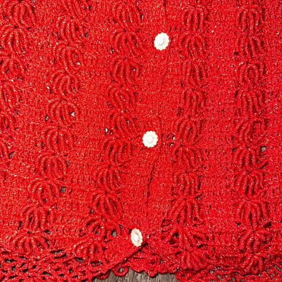 Handmade crochet burnt orange top - Picture 3 of 5